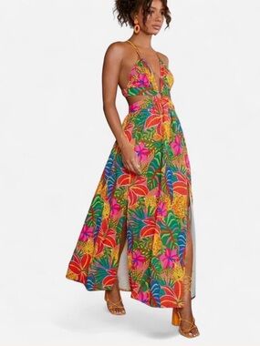 SHEIN Pastel Swirl Print Dress in Pink, Blue and Cream